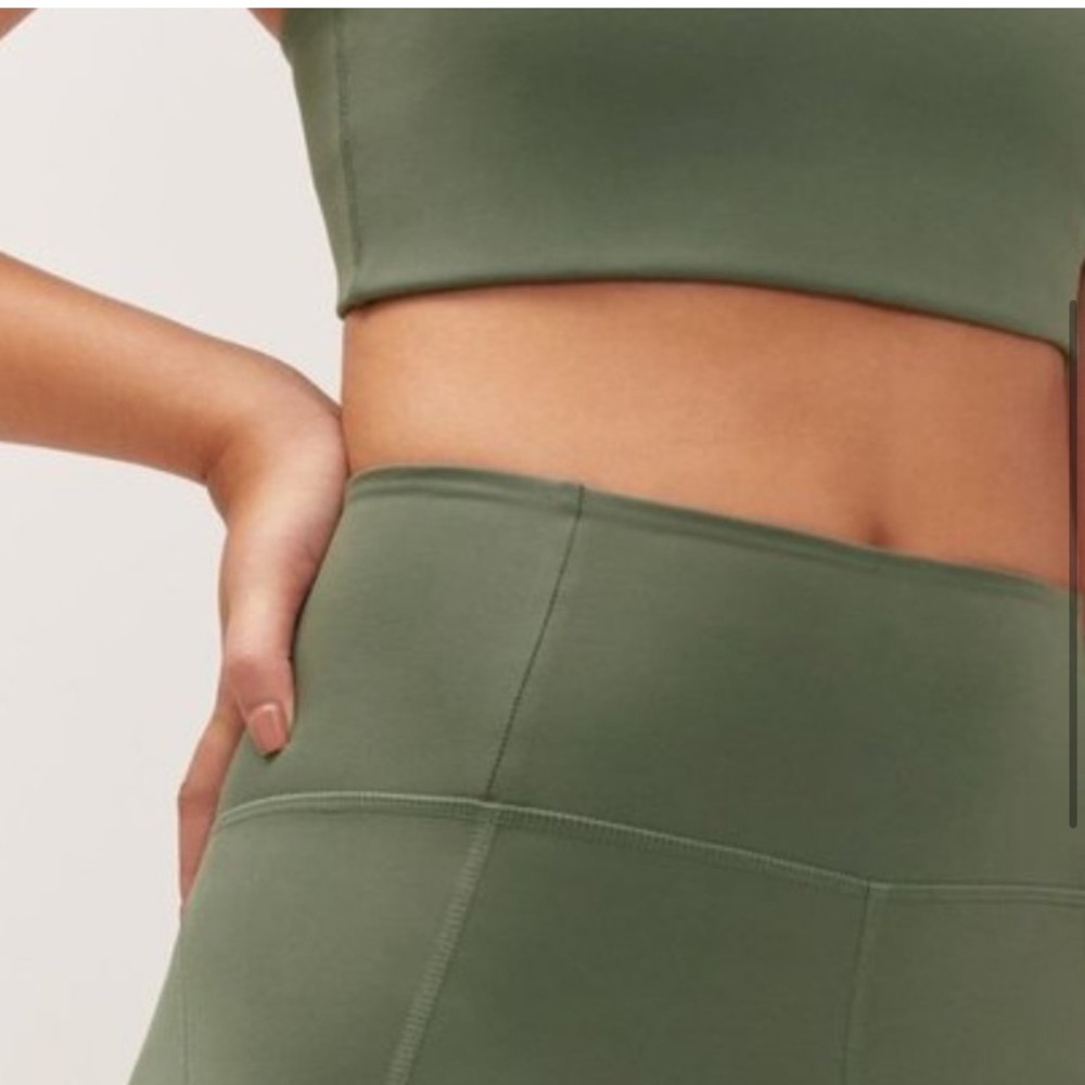 Girlfriend Collective High-Rise Pocket Legging in Thyme - olive Limited Color - Picture 2 of 11